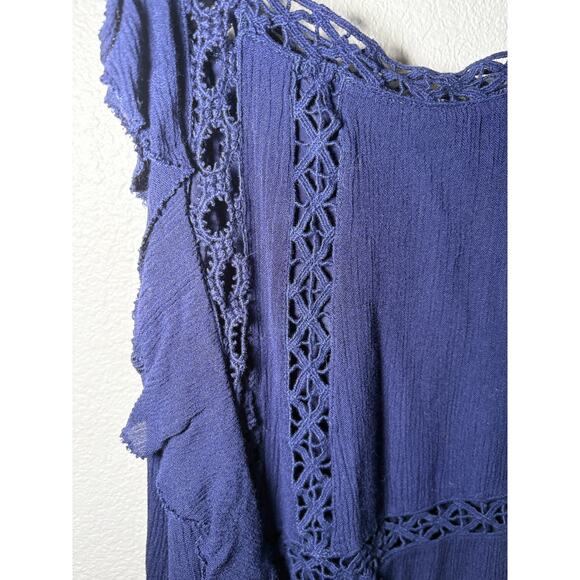 Free People FP One Navy Blue Boho Tunic Dress – Size Medium - Picture 6 of 8